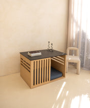 Large Buffet Table Dog Crate - Elm Black Mocha Marble