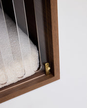 Large Buffet Table Crate - Walnut Black Mocha Marble