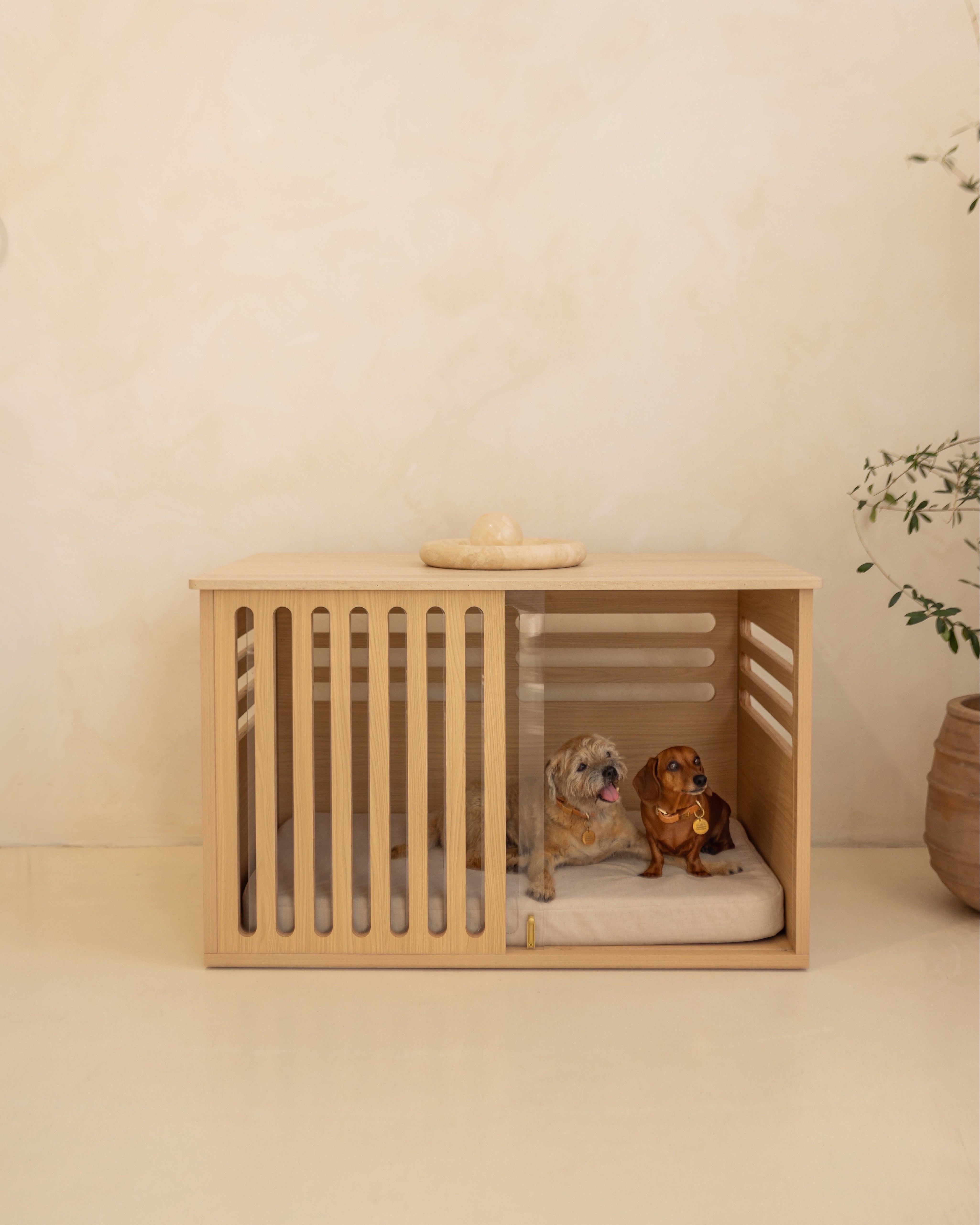 Large Buffet Table Crate - Elm Travertine