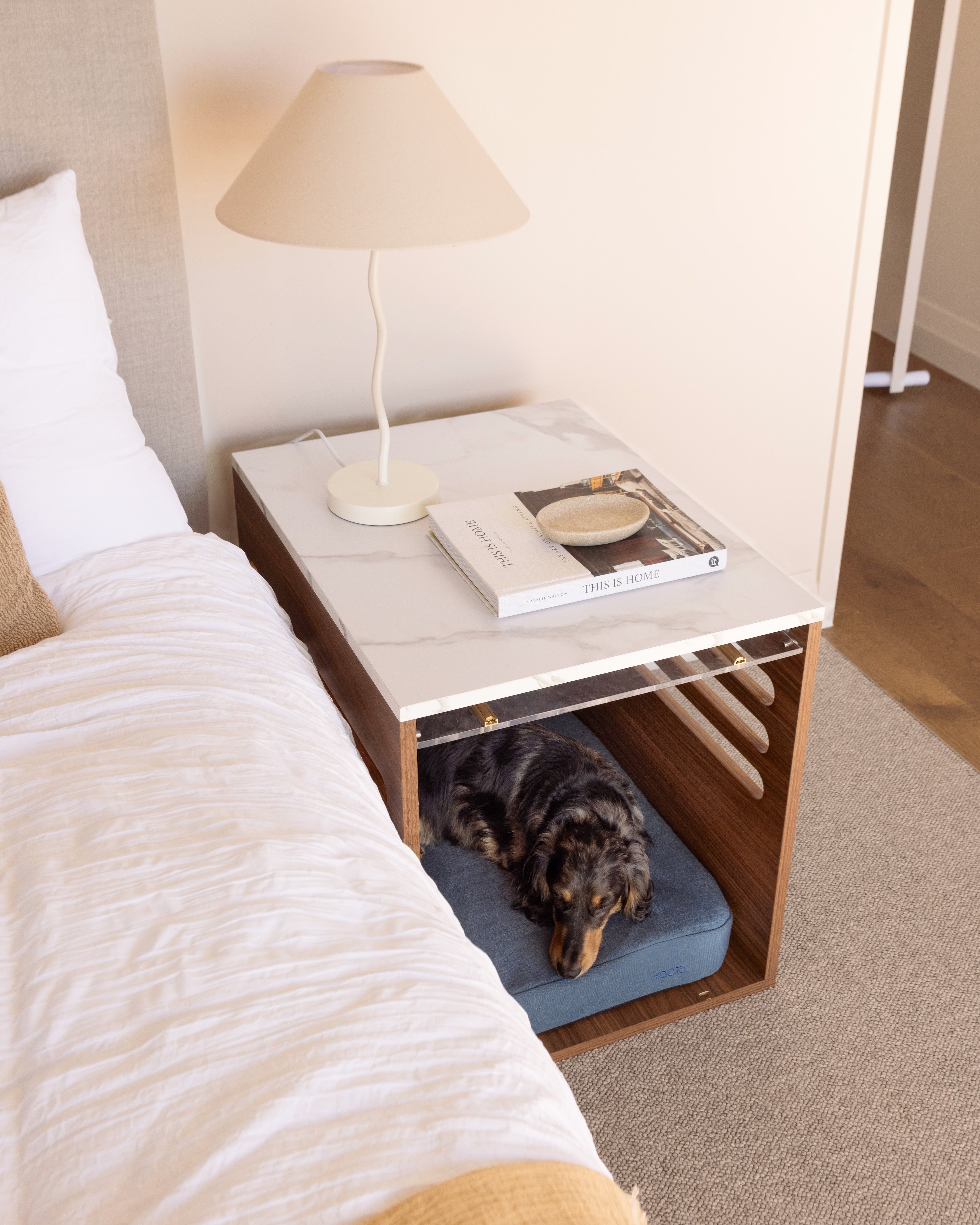 Side Table Crate - Walnut Carrara