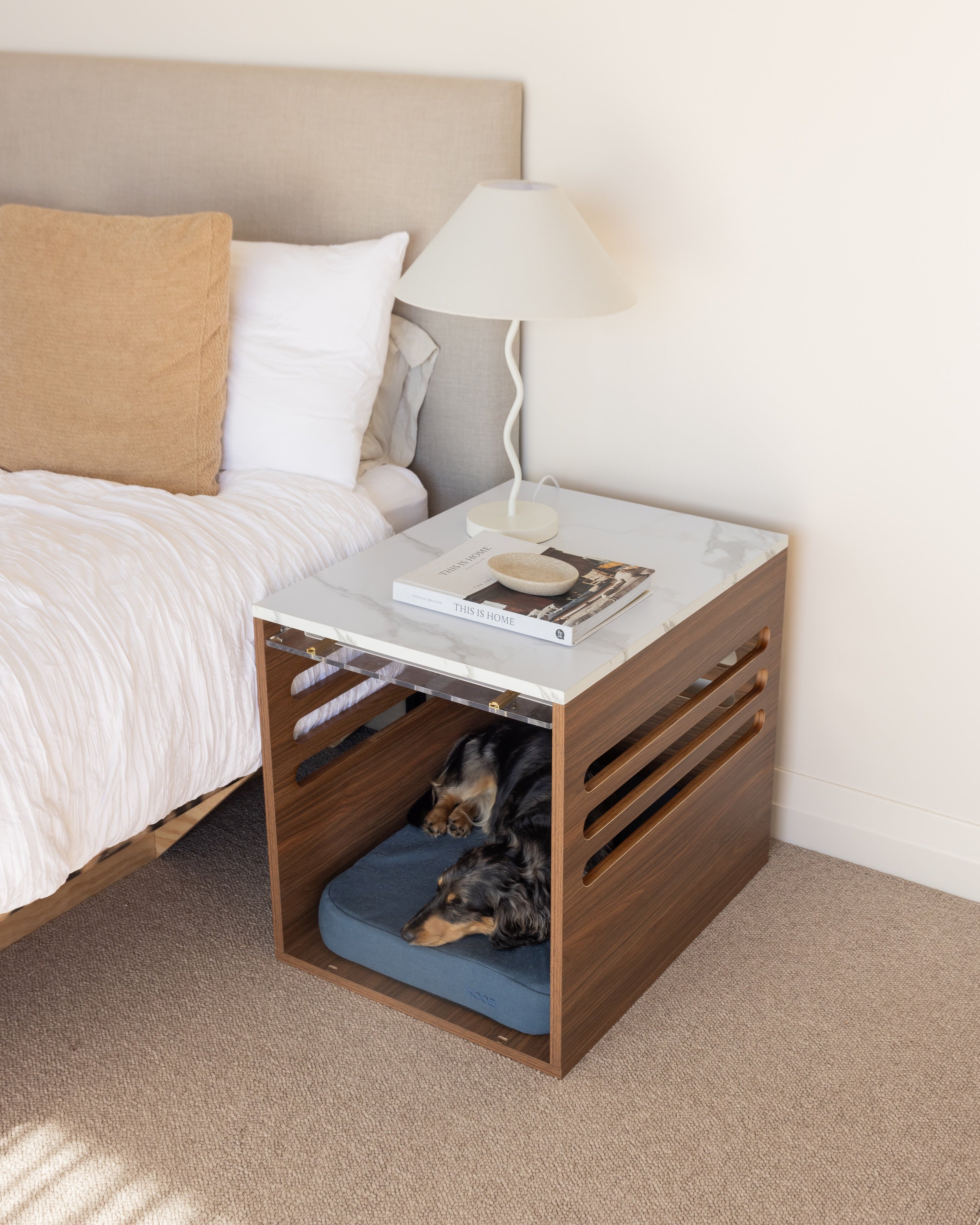 Side Table Crate - Walnut Carrara
