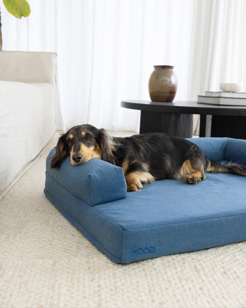 Cloud Dog Bed - Blue Linen