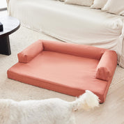 Koozi Cloud Dog Bed - Red Clay Linen 