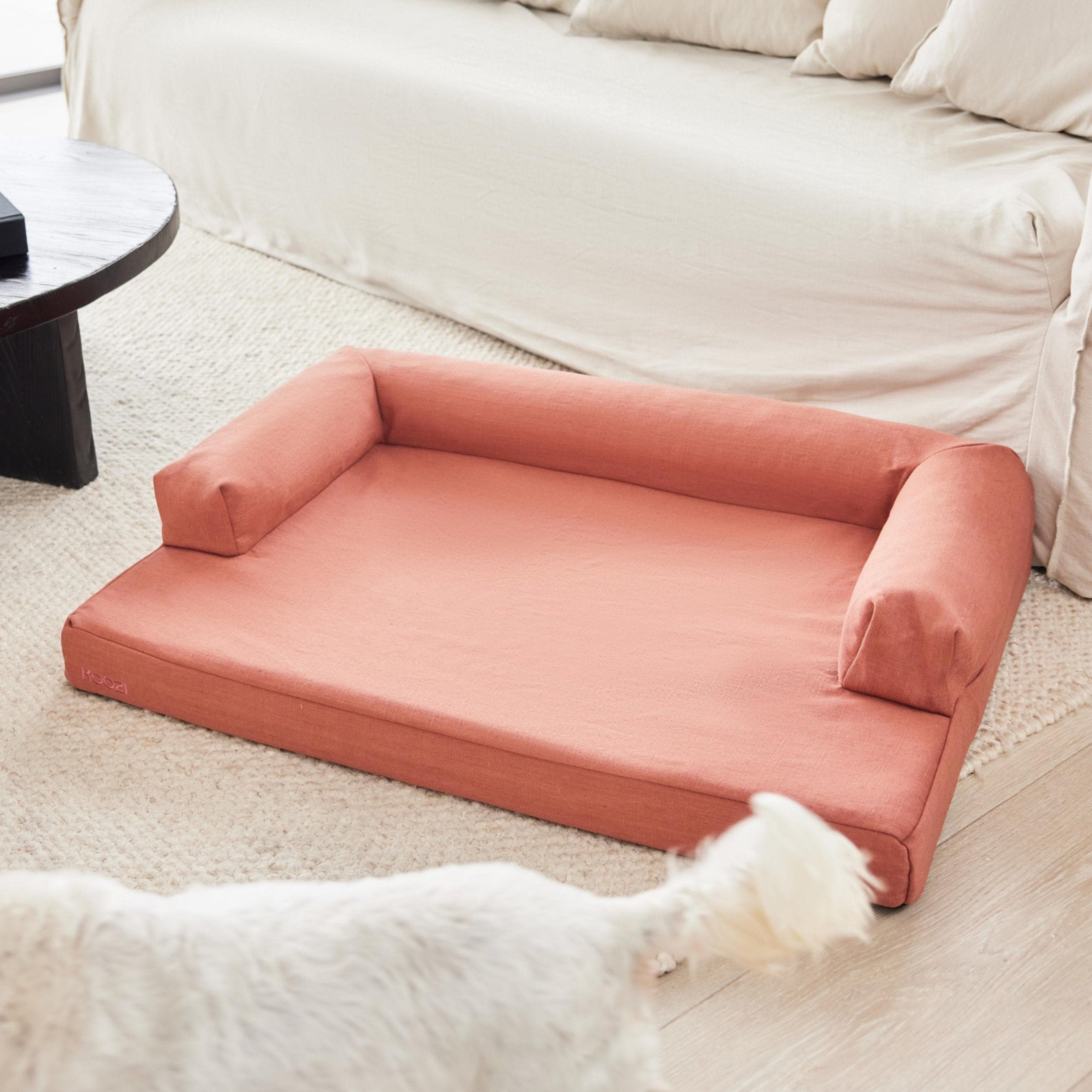 Koozi Cloud Dog Bed - Red Clay Linen 