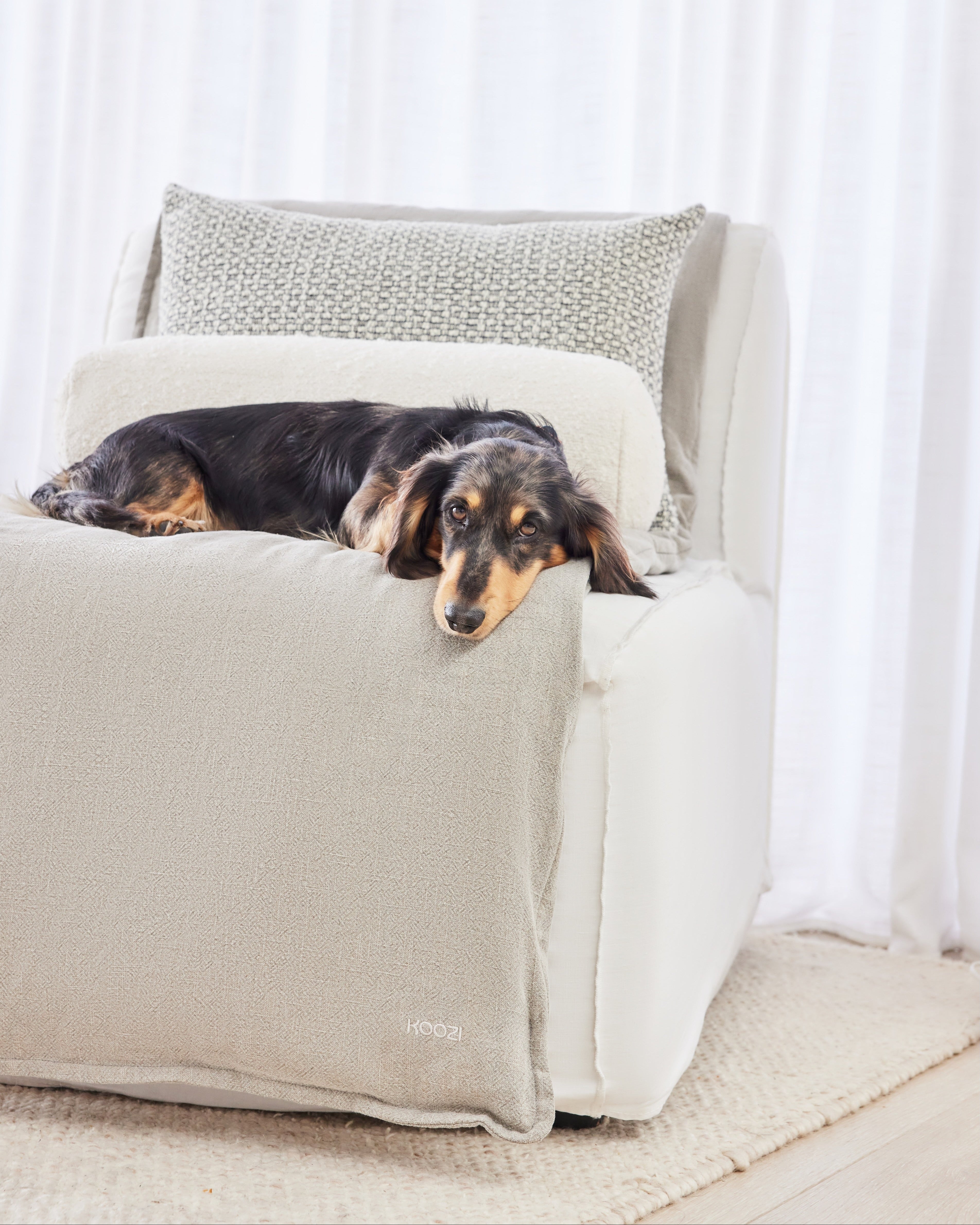 Linen Sofa Topper - Dove Grey