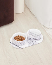 New York Marble Dog Bowl Set