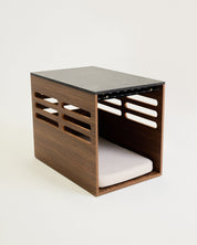 Side Table Crate - Walnut Black Mocha Marble