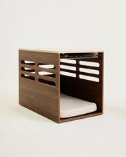 Side Table Crate - Walnut Travertine
