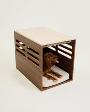 Side Table Crate - Walnut Travertine