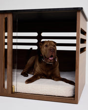 Large Buffet Table Crate - Walnut Black Mocha Marble