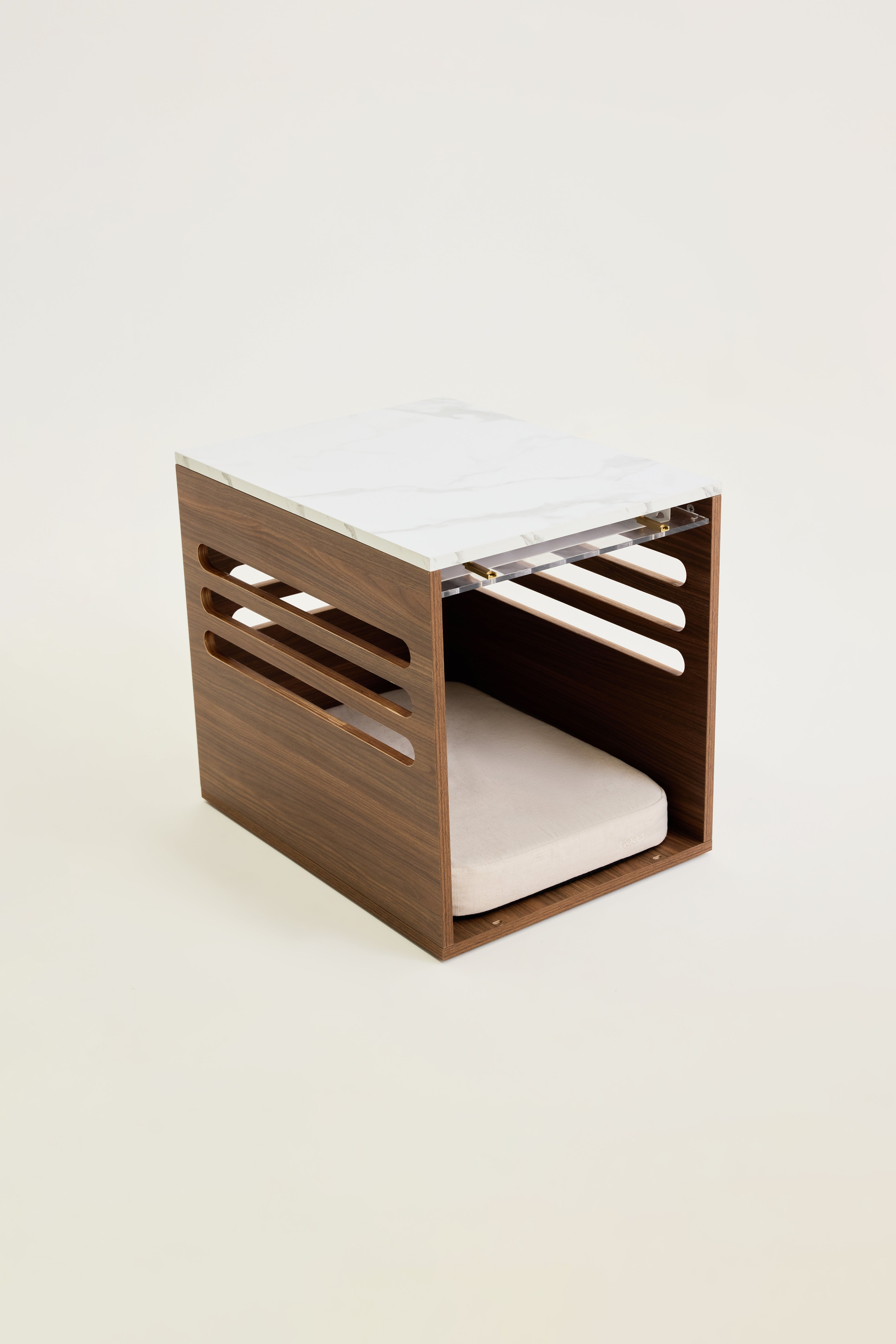Side Table Crate - Walnut Carrara