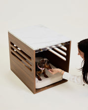 Side Table Crate - Walnut Carrara