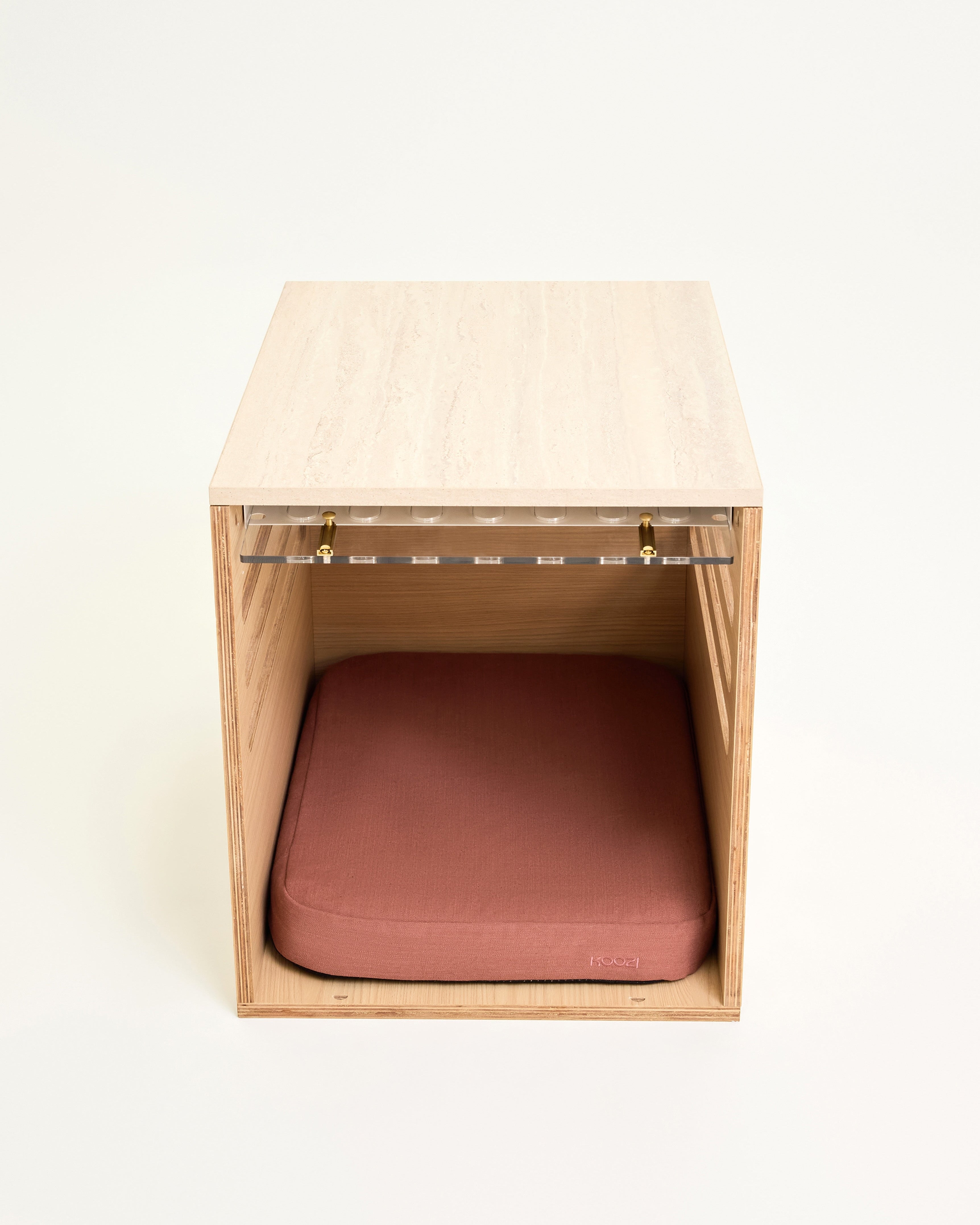 Side Table Crate - Elm Travertine