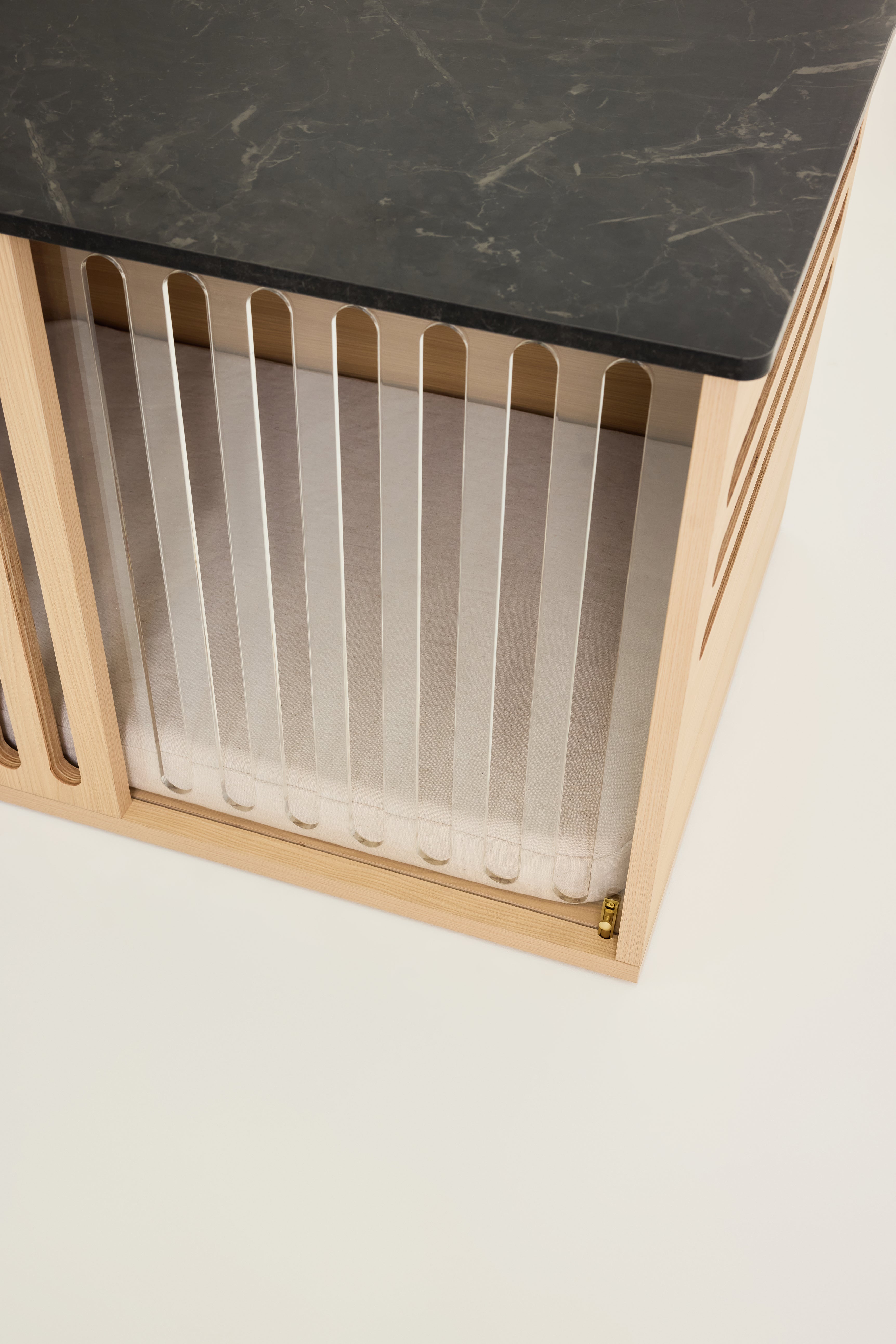 Large Buffet Table Dog Crate - Elm Black Mocha Marble