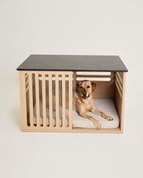 Large Buffet Table Dog Crate - Elm Black Mocha Marble
