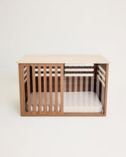 Large Buffet Table Dog Crate - Walnut Travertine