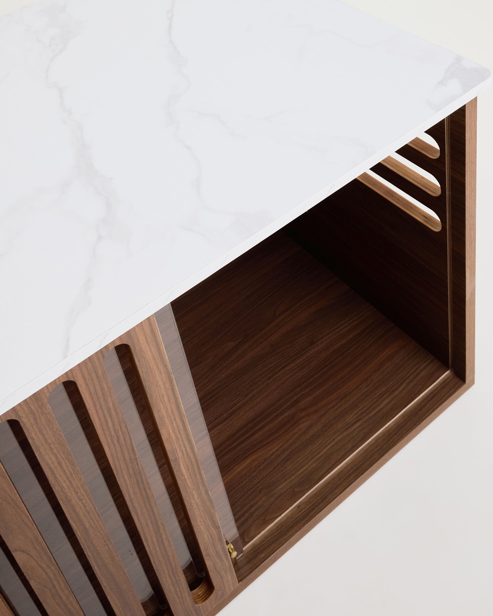 Large Buffet Table Crate - Walnut Carrara