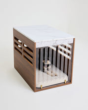 Side Table Crate - Walnut Carrara