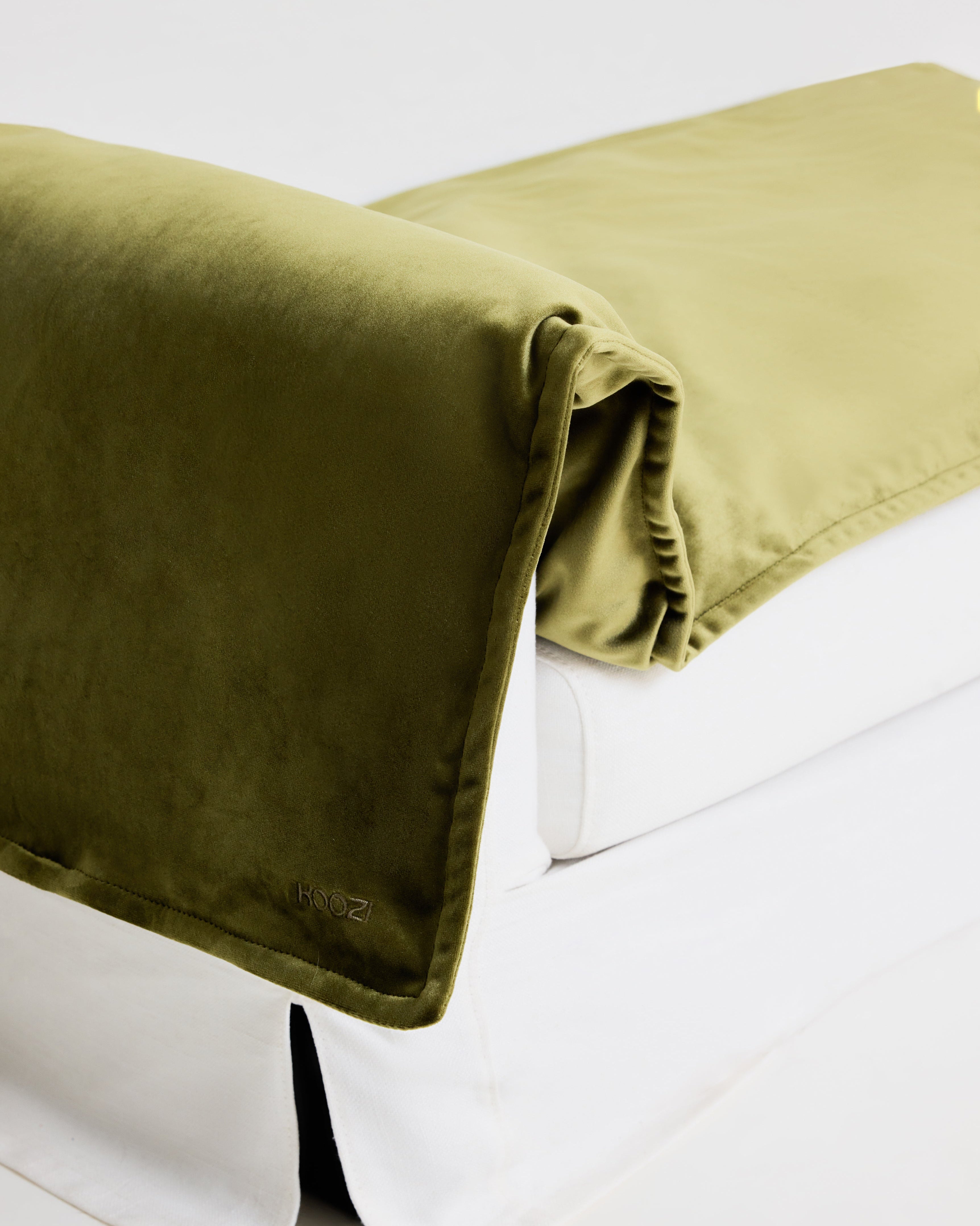 Velvet Sofa Topper - Olive