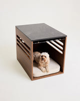 Side Table Crate - Walnut Black Mocha Marble