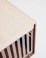 Side Table Crate - Walnut Travertine