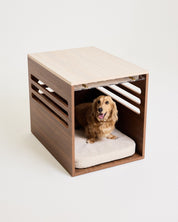 Side Table Crate - Walnut Travertine