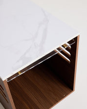 Side Table Crate - Walnut Carrara