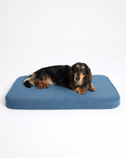 Flat Dog Bed - Denim Blue Linen