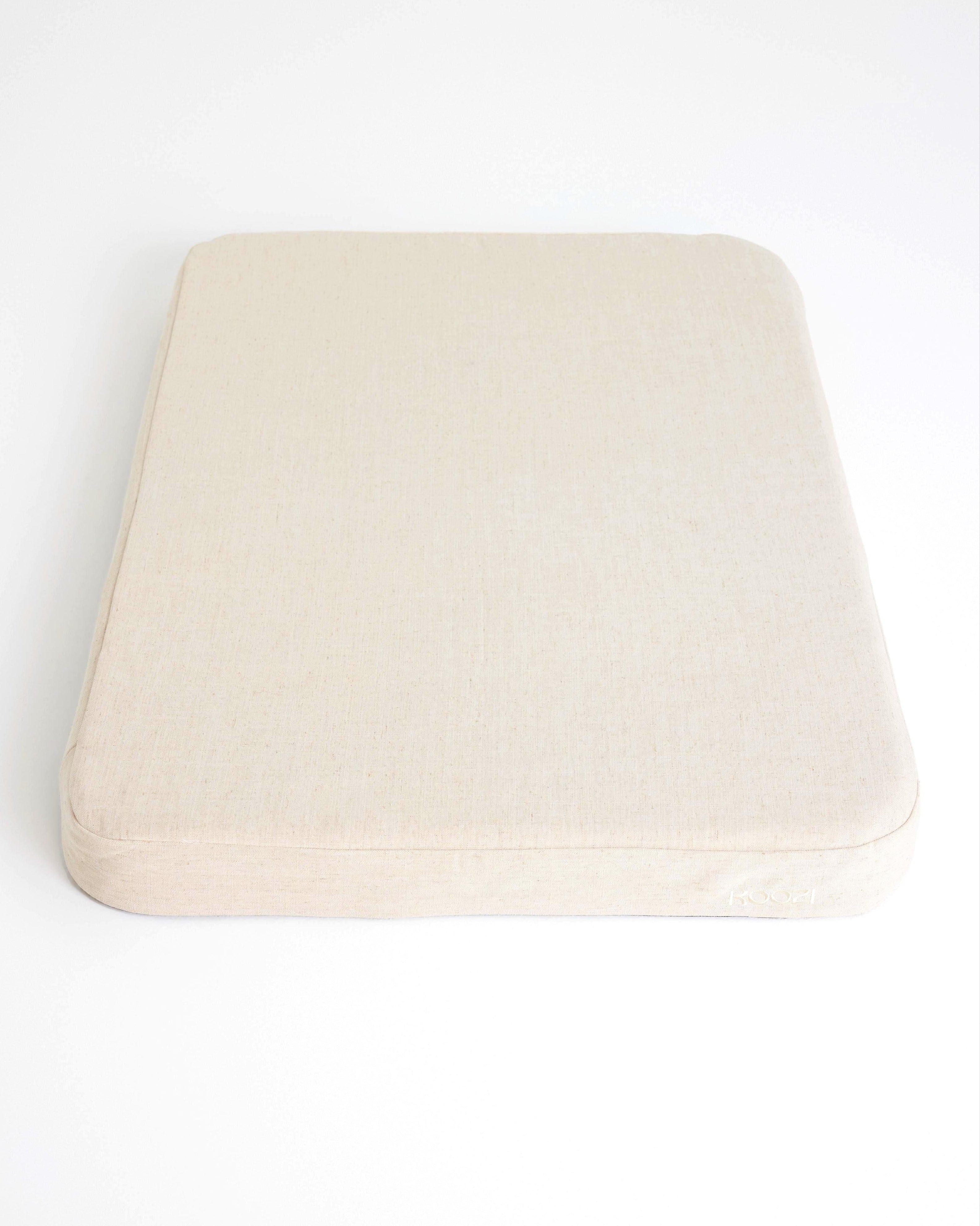 Flat Dog Bed - Oatmeal Linen