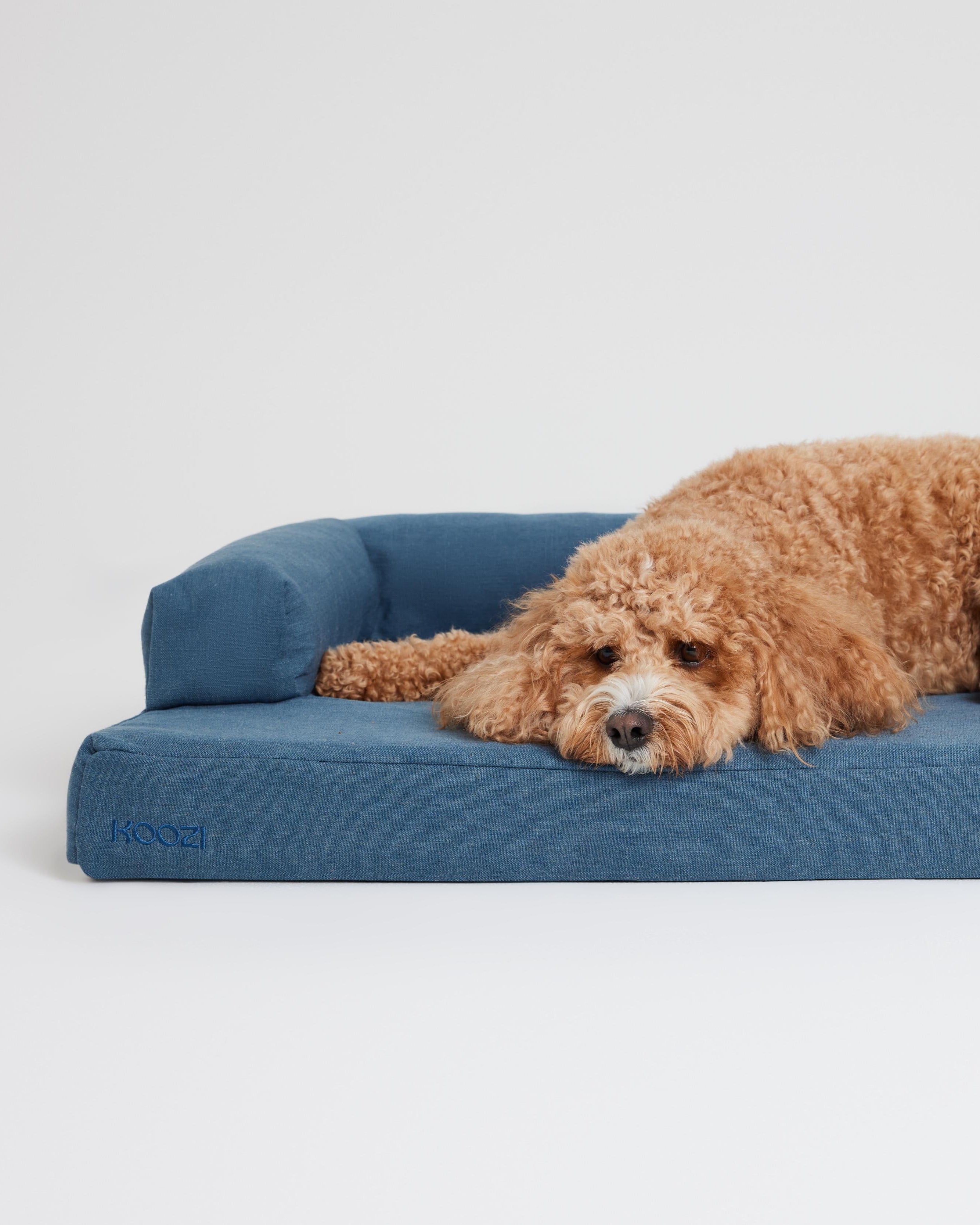 Cloud Dog Bed - Blue Linen