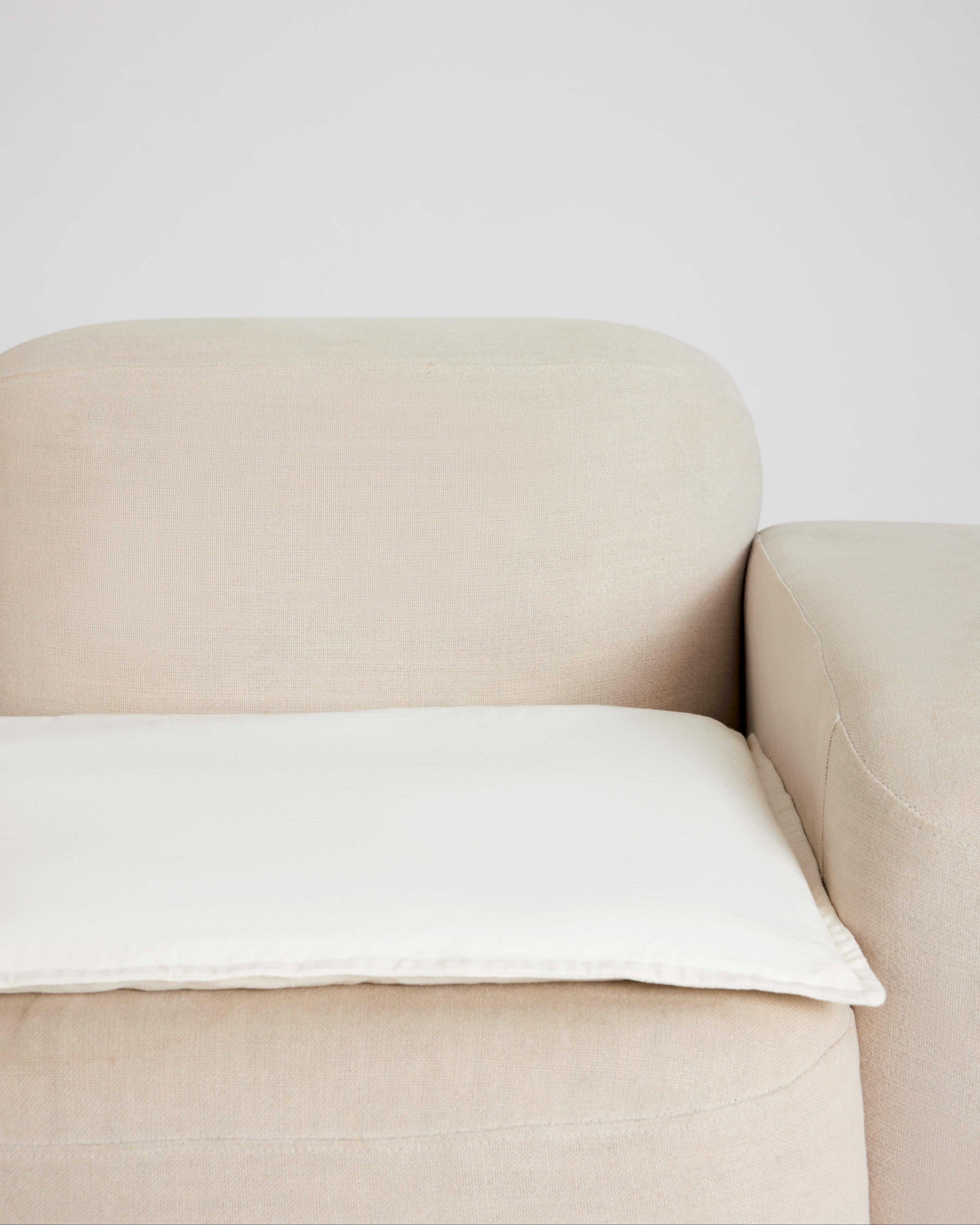 Linen Sofa Topper - Milk