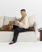 Velvet Sofa Topper - Espresso