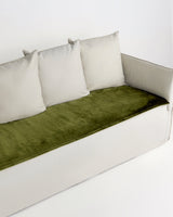 Velvet Sofa Topper - Olive