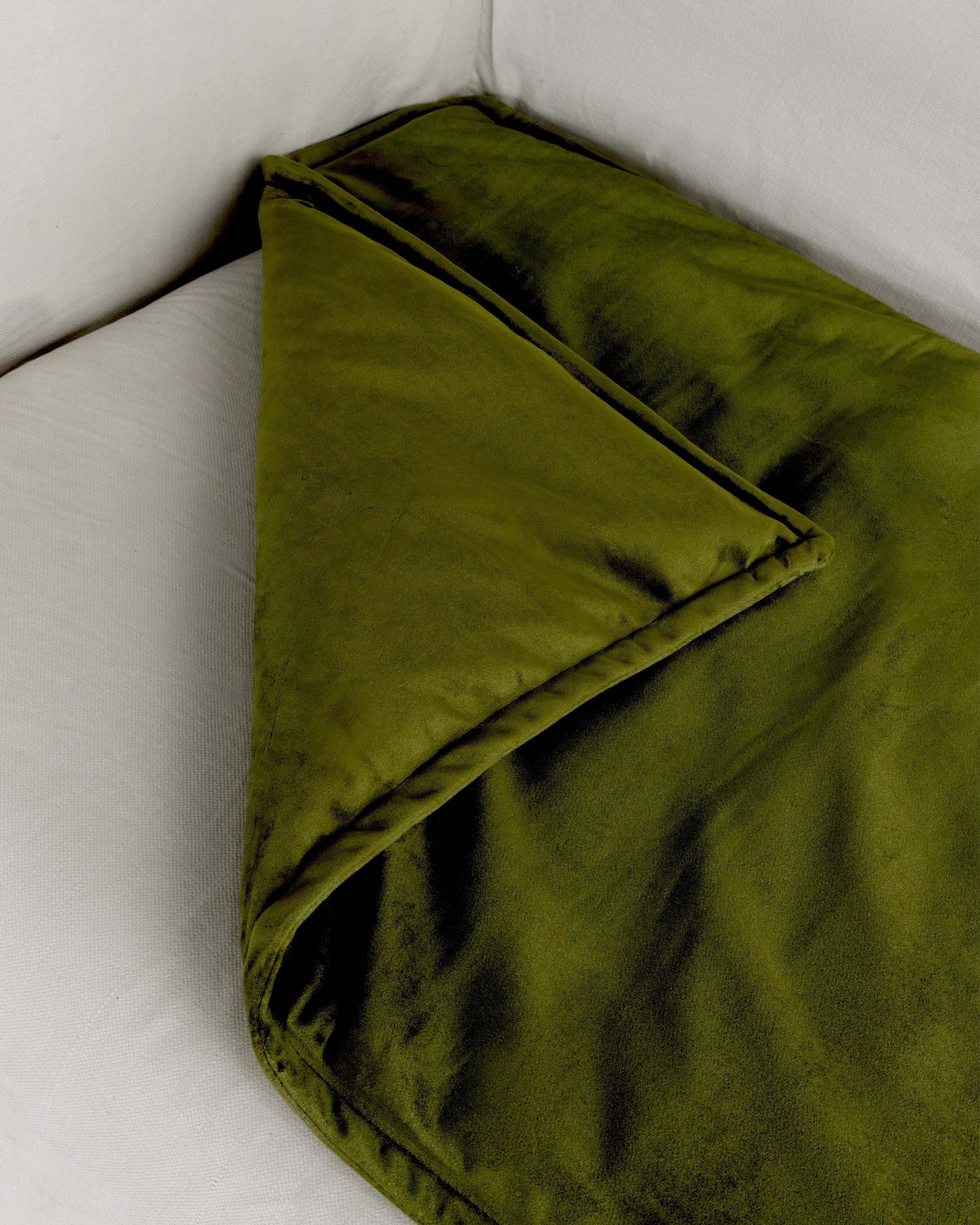 Velvet Sofa Topper - Olive