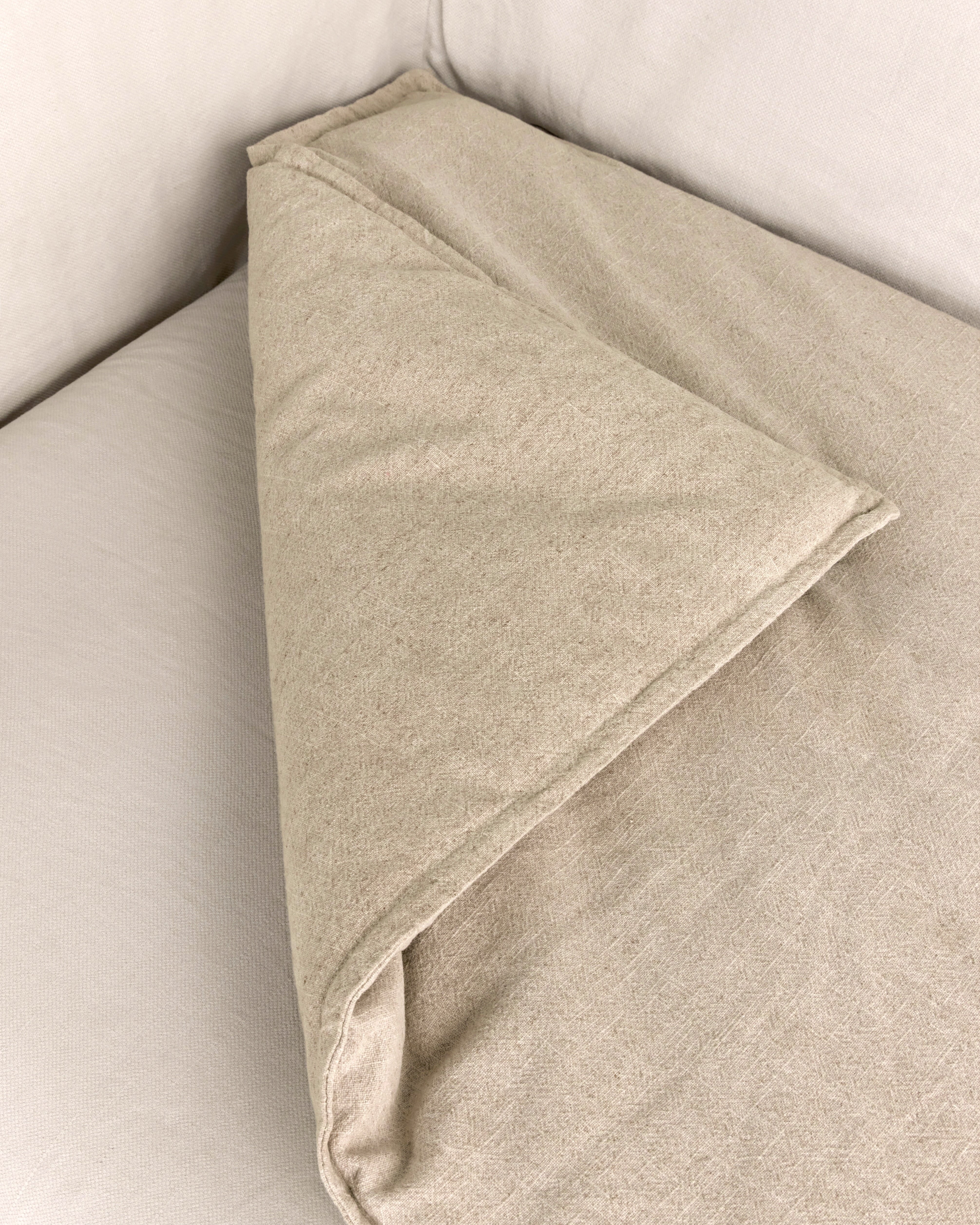 Linen Sofa Topper - Light Sand