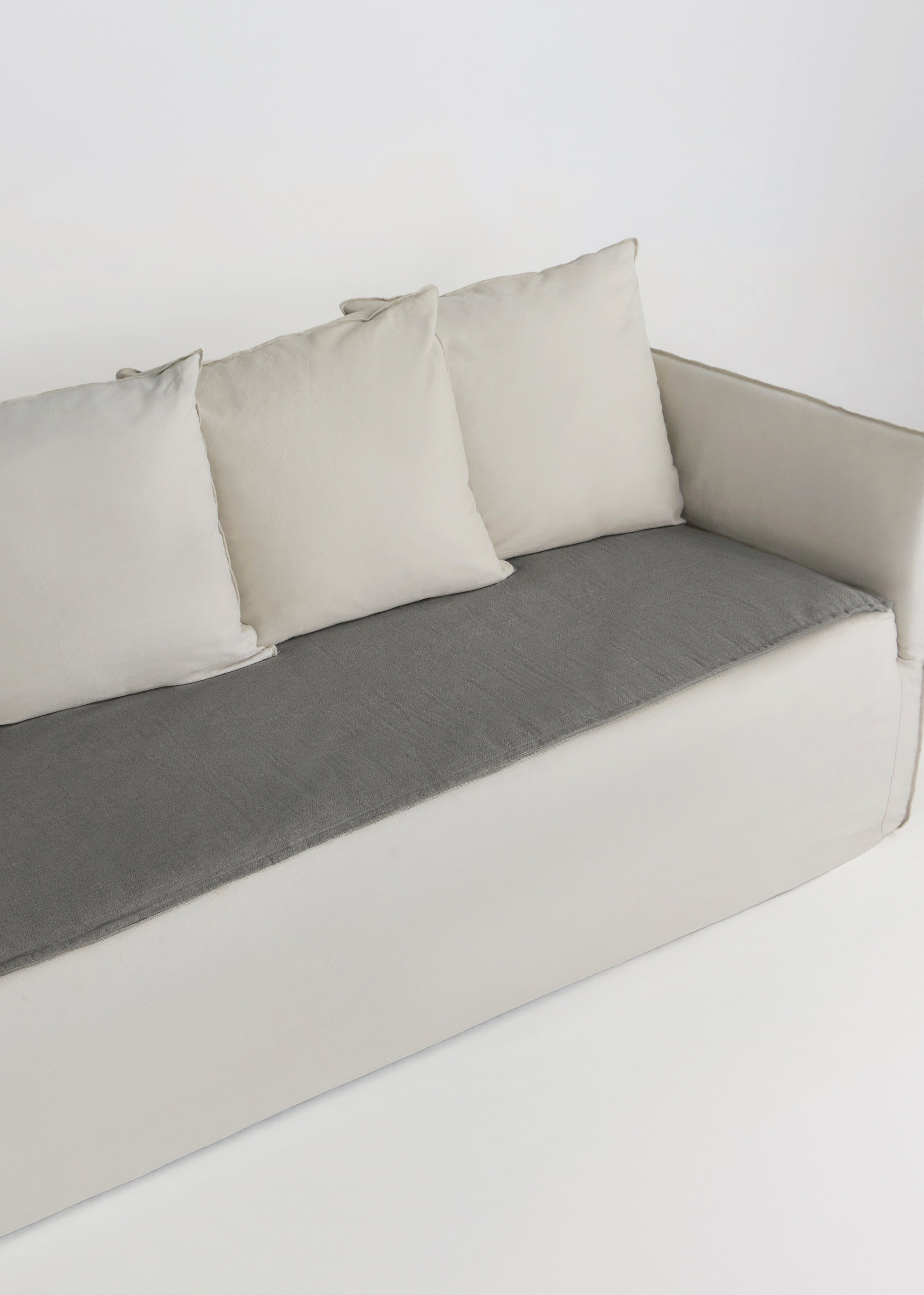 Linen Sofa Topper - Charcoal