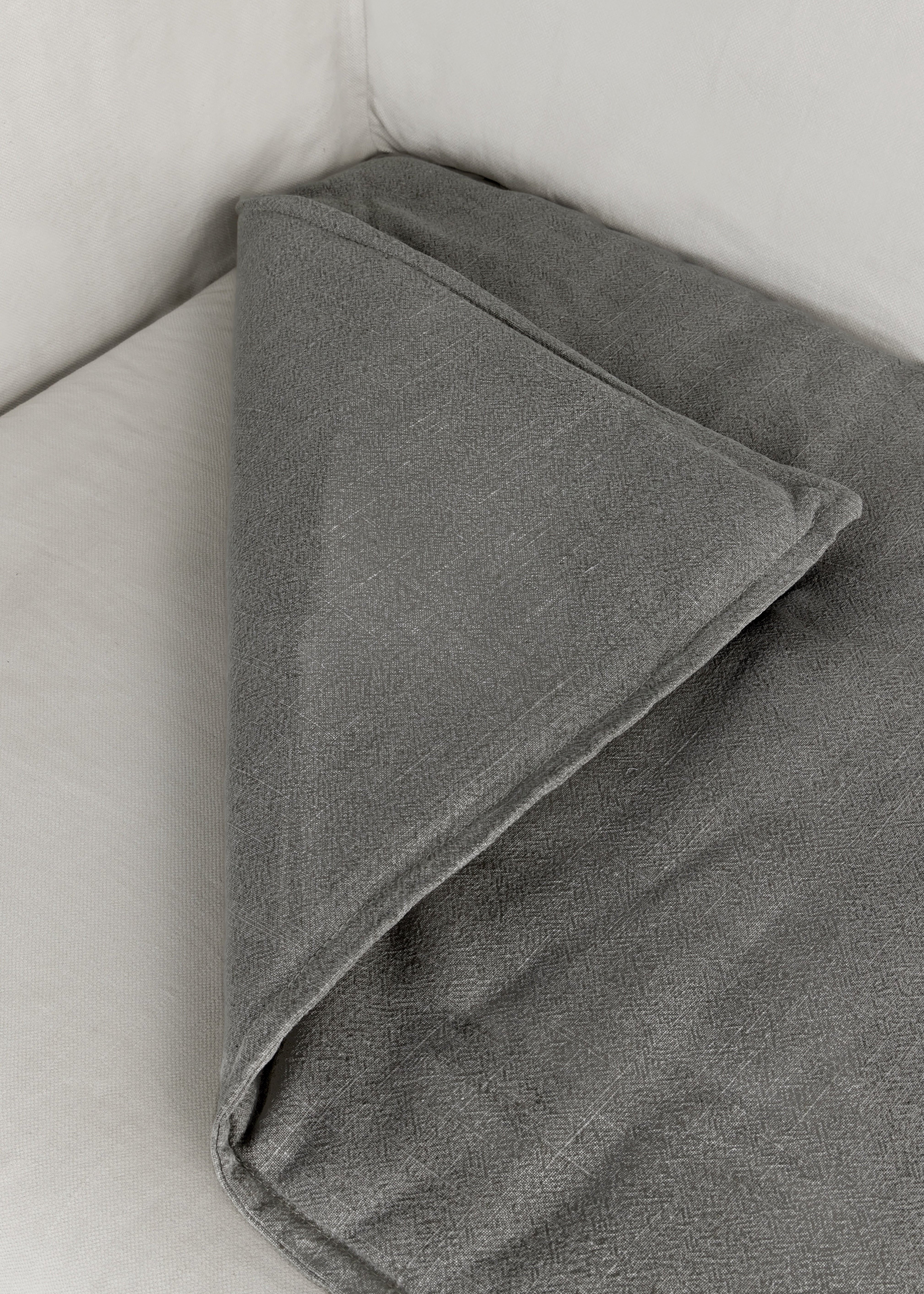 Linen Sofa Topper - Charcoal