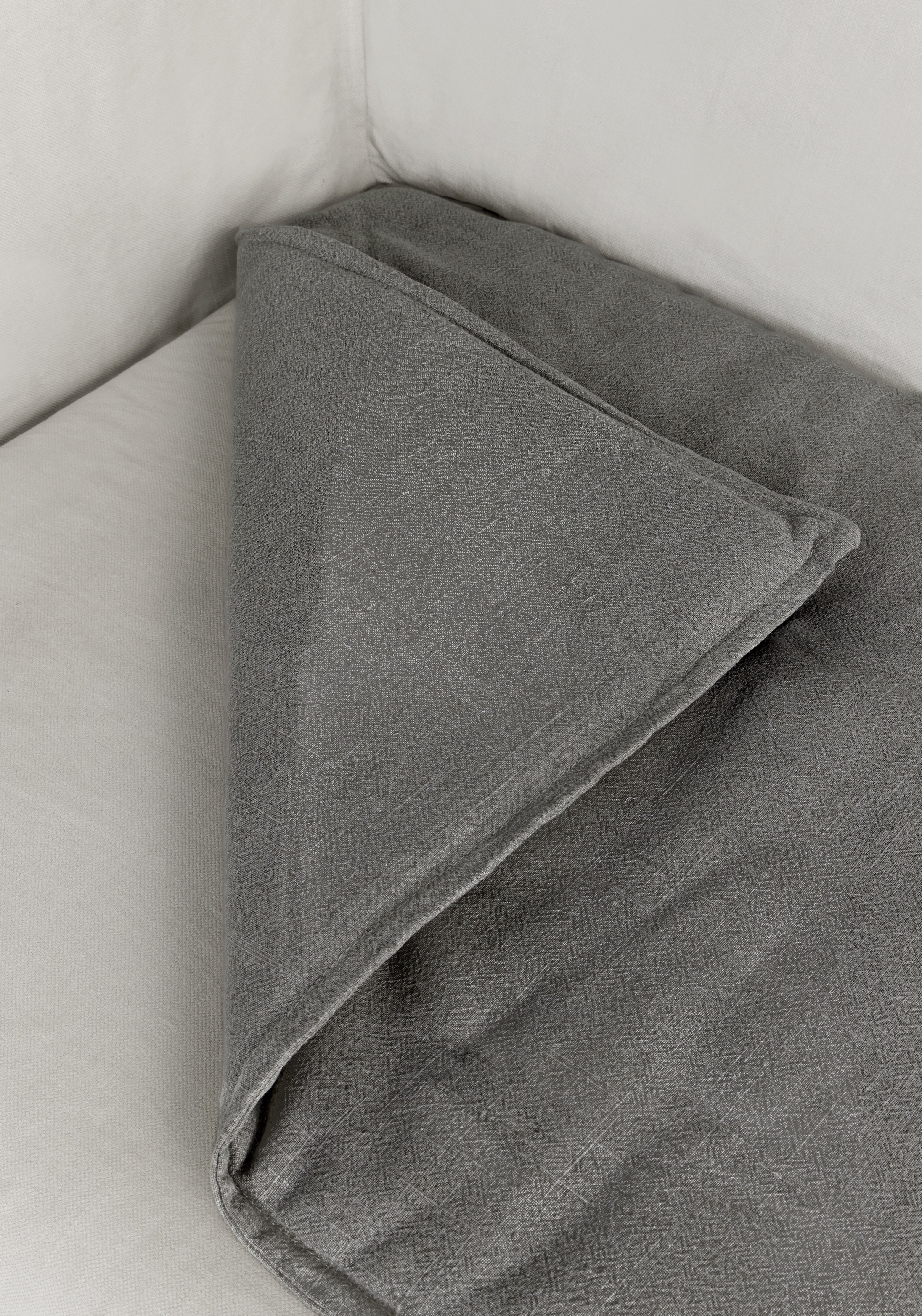 Linen Sofa Topper - Charcoal
