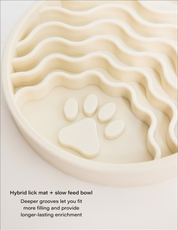Lick Mat / Slow Feeder Bowl - Cream