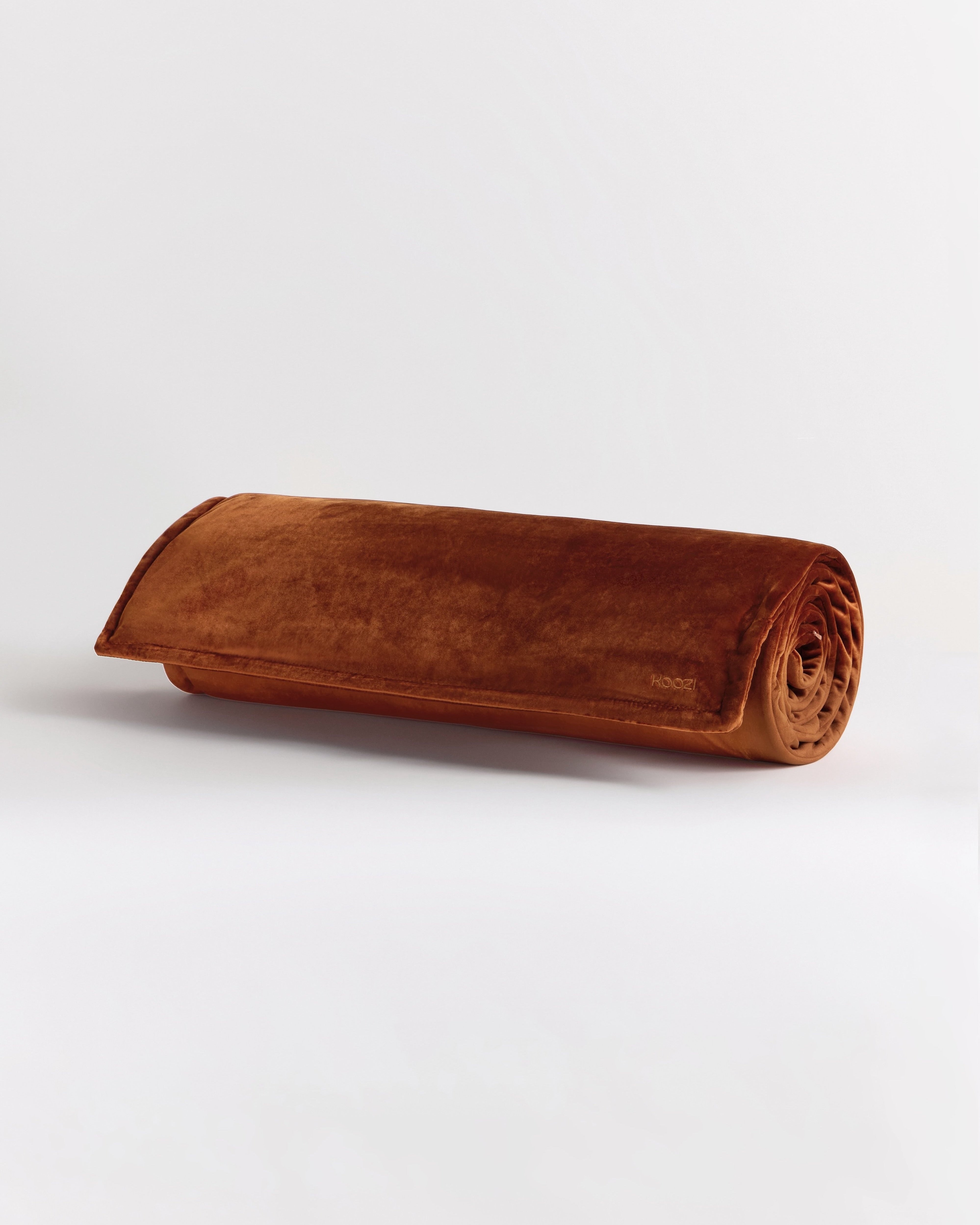 Ochre Velvet Sofa Topper Rolled