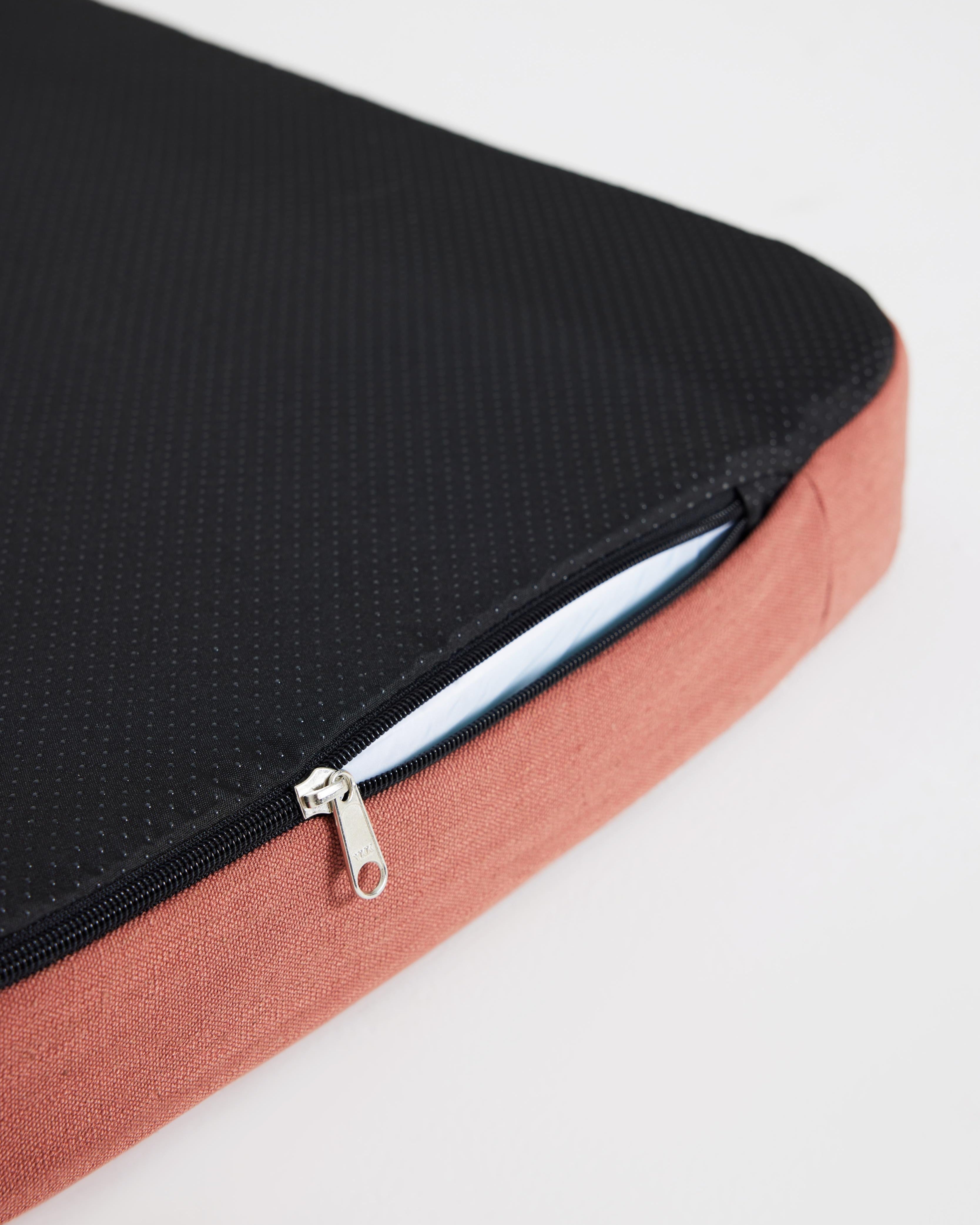 Flat Dog Bed - Red Clay Linen