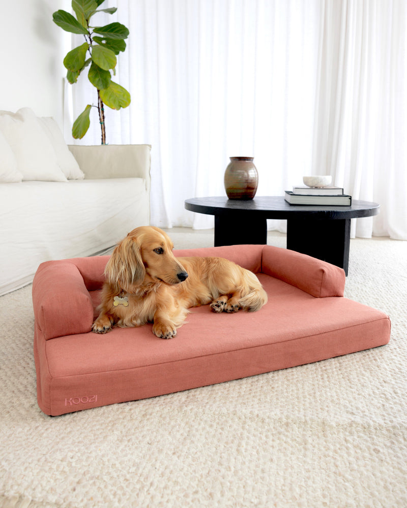 Cloud Dog Bed - Red Clay Linen