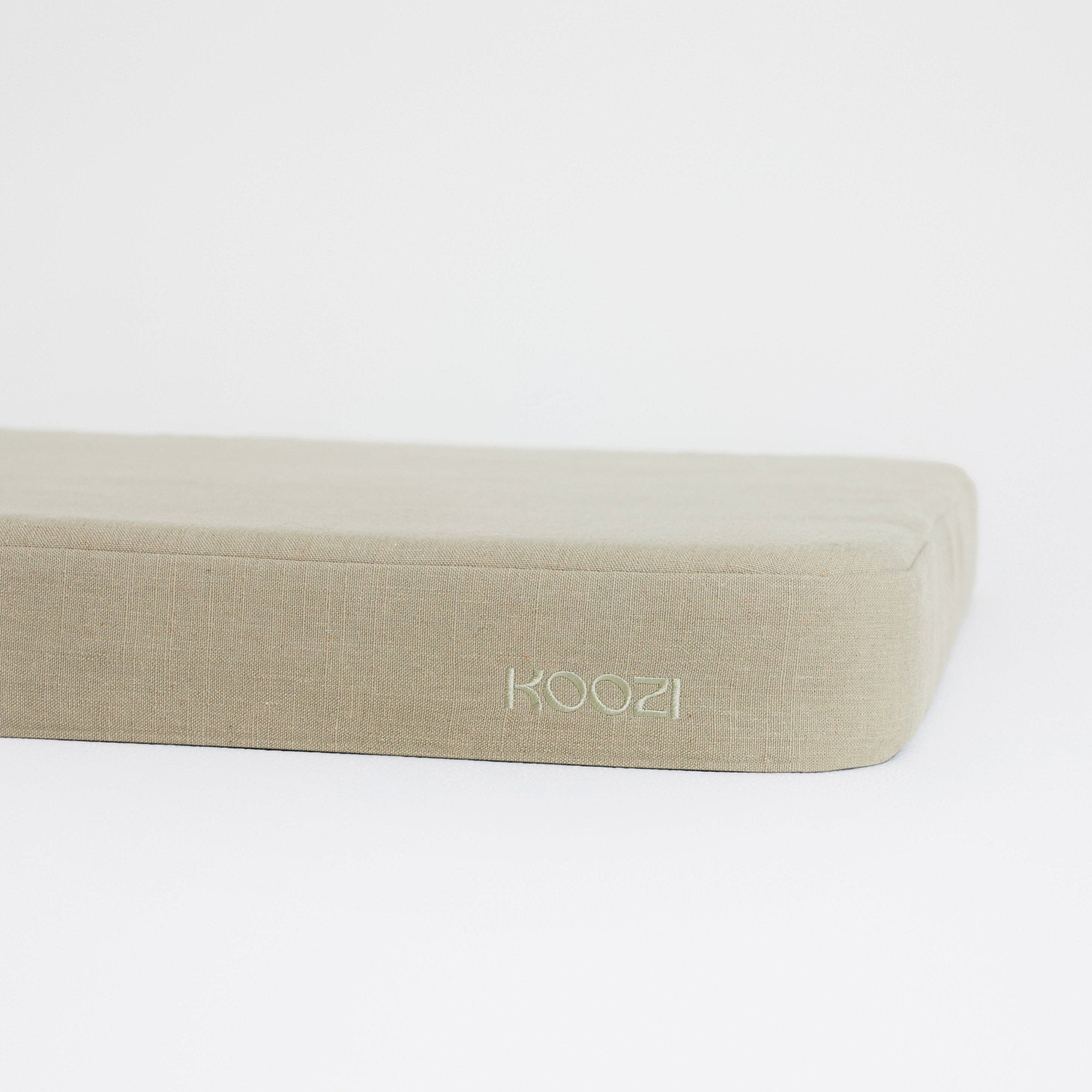 Flat Dog Bed - Khaki Linen