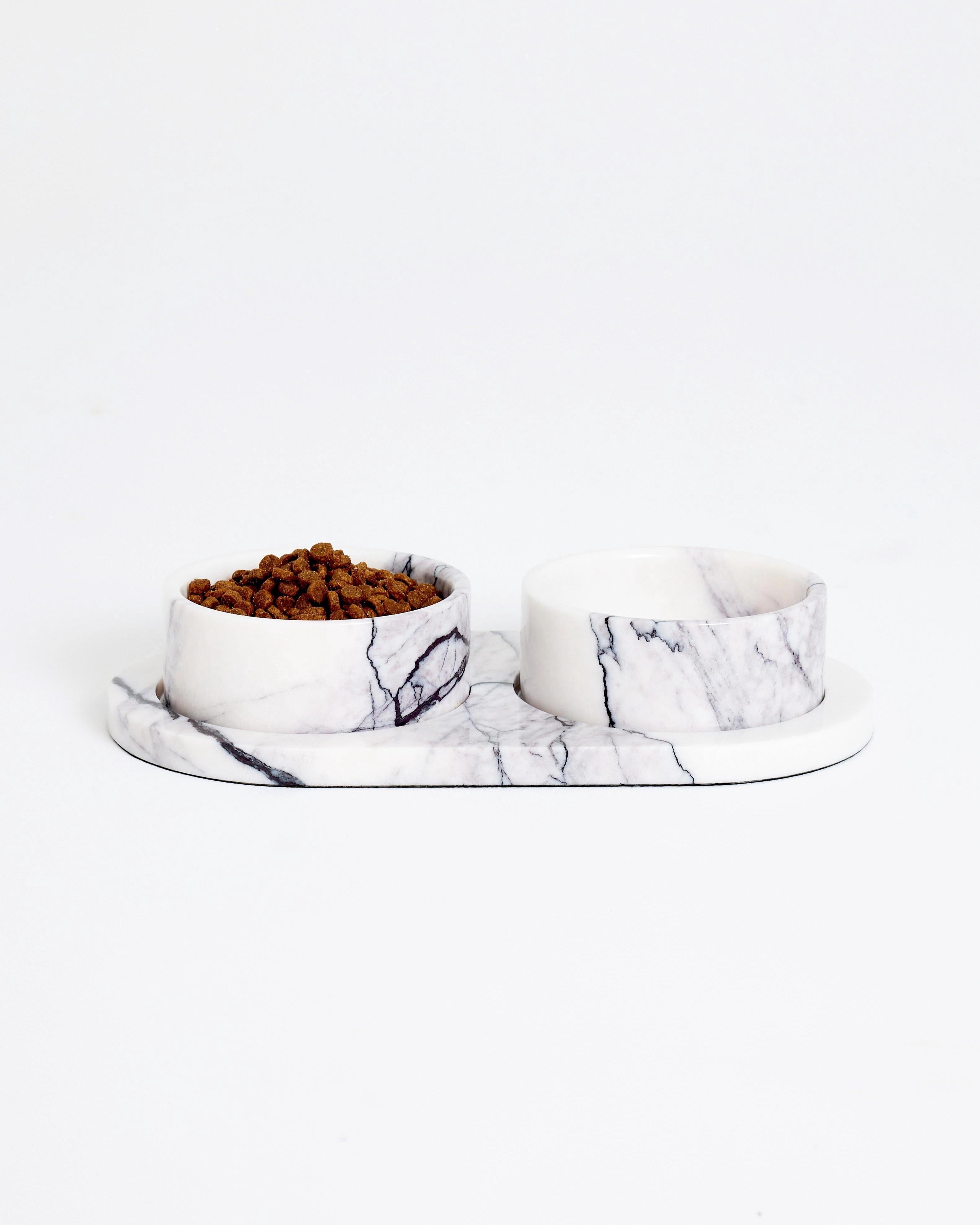 New York Marble Dog Bowl Set