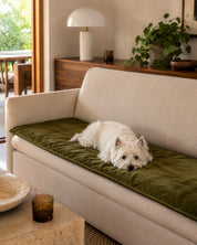 Velvet Sofa Topper - Olive