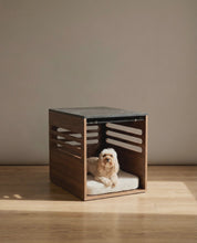 Side Table Crate - Walnut Black Mocha Marble