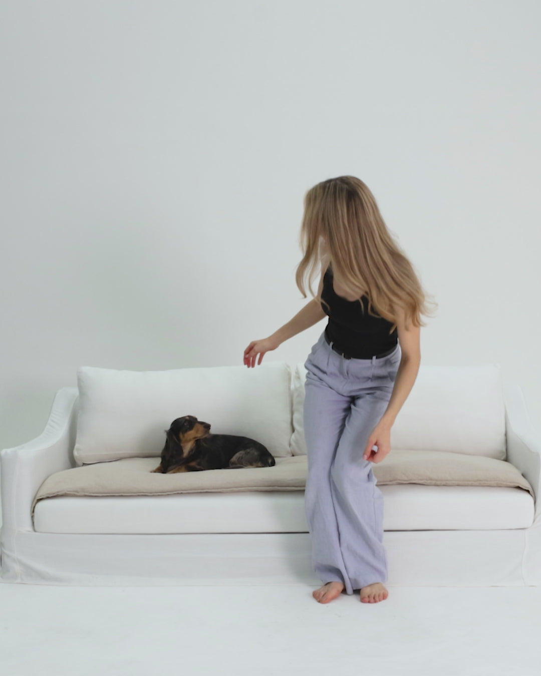 Velvet Sofa Topper - Olive