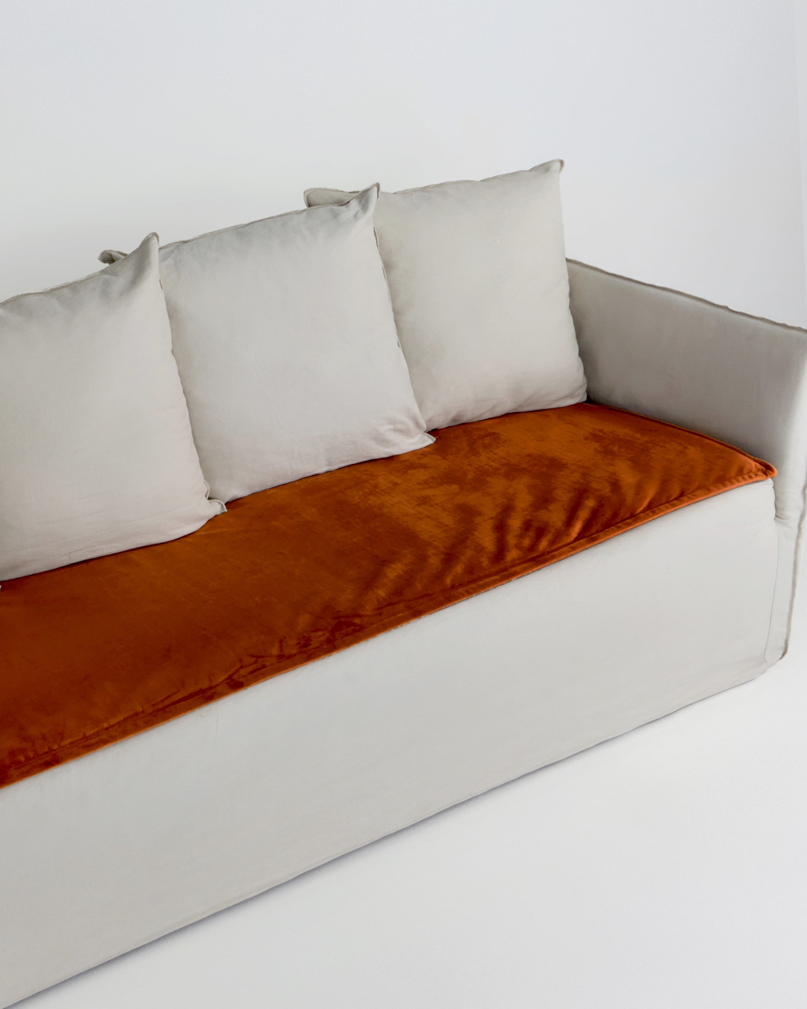 Velvet Sofa Topper - Ochre