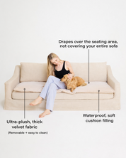 Velvet Sofa Topper - Dune