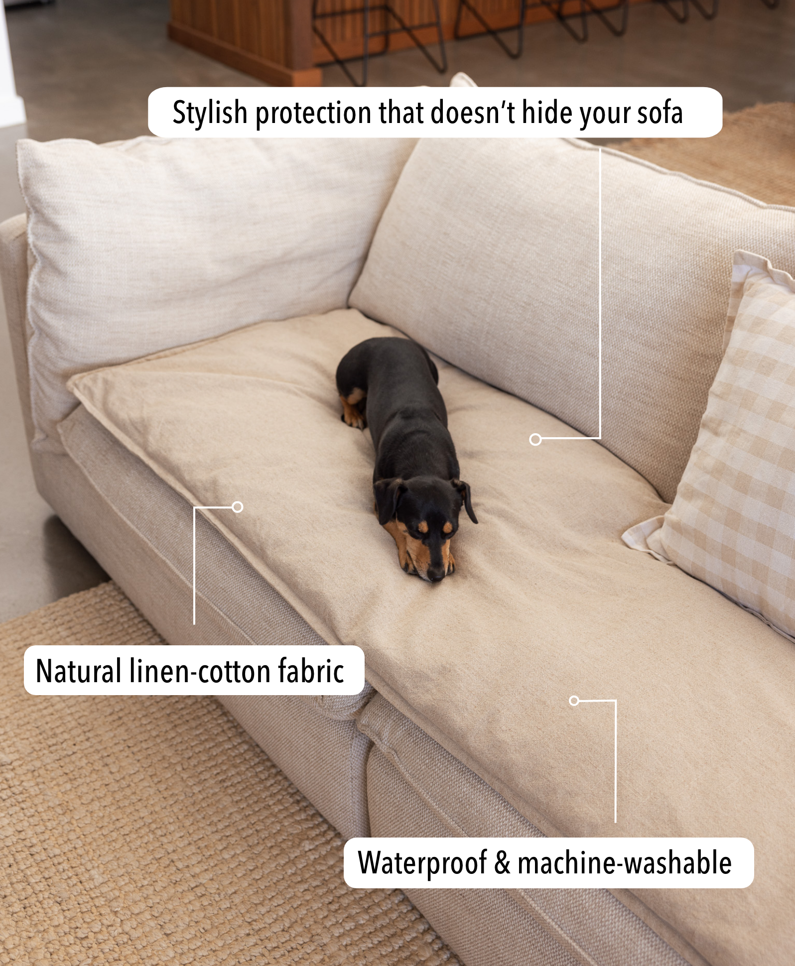 Couch Topper Sofa Topper in Natural Linen | A Stylish Alternative to Couch Covers ...